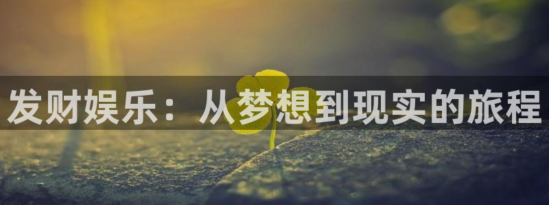 恒盛娱乐登录：发财娱乐：从梦想到现实的旅程