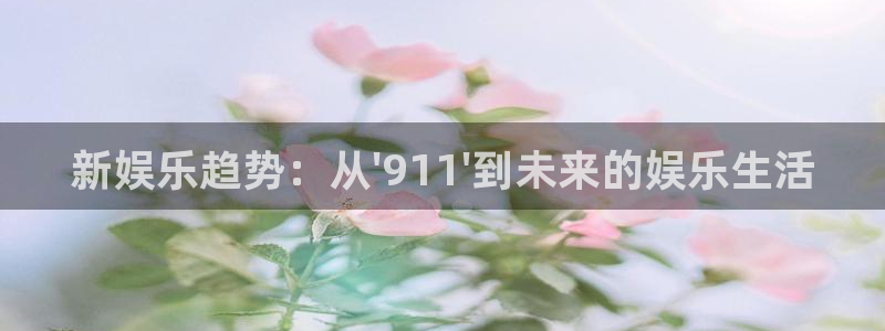 恒盛娱乐登陆：新娱乐趋势：从\'911\'到未来的娱乐生活